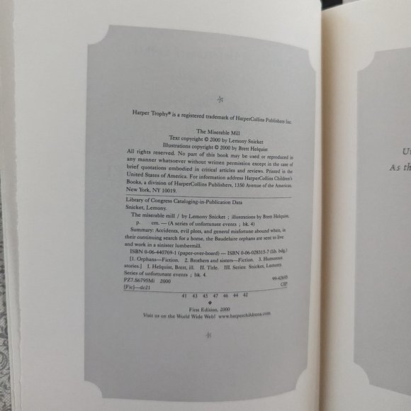 The Miserable Mill (A Series of Unfortunate Events, Book 4) 2000 Hardcover by Le - Picture 4 of 5